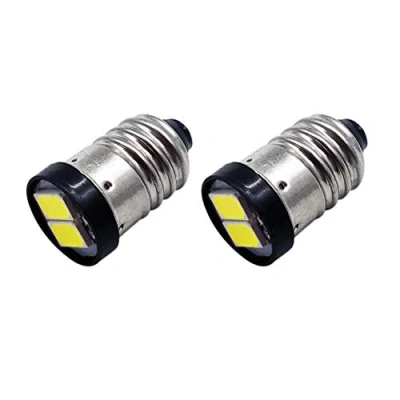 Imagen de Ruiandsion 2 bombillas LED E10 de 3 V blancas 5630 2SMD con base tornillo mini repuesto para linterna cabeza trabajo