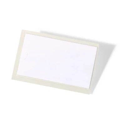 Imagen de Durable 802219 Pocketfix, Fundas autoadhesivas para etiquetas de inserción, bolsas 10 piezas cada una, 46 x 76 mm, 74 43 transparente
