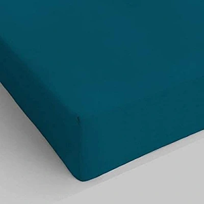 Imagen de Italian Bed Linen Sàbana con angulos de 25cm MAX Color, Verde Petroleo, Individual