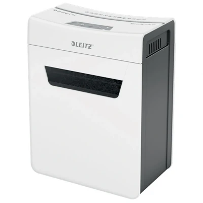 Imagen de Leitz IQ 8X Premium Destructora de Papel Corte Transversal P4, 8 Hojas, Papelera Extraíble 14 L, Gama Protección, Blanca, 80910000