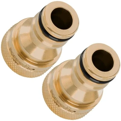 Imagen de Poppstar 2x conector manguera grifo con rosca interior de 1/2&quot; y macho para jardin (compatible Gardena sistema acoplamiento)
