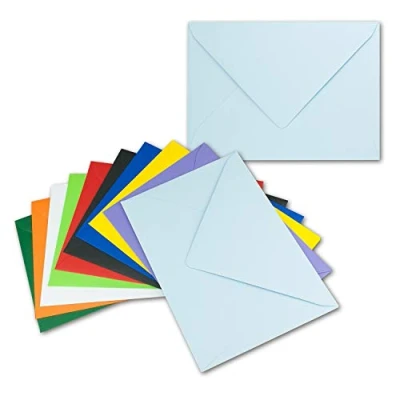 Imagen de Gustav Neuser Sobres de colores variados, formatos diferentes, mezcla colores, diseños color carbón DIN C5