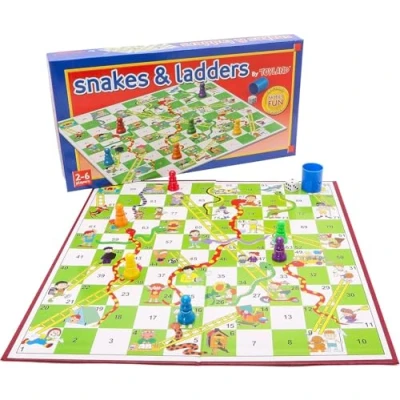 Imagen de Toyland® Juego de Serpientes y escaleras 9 Piezas con Tablero Plegable Caja Almacenamiento Juegos Mesa Familiares Tradicionales A Partir 3 años