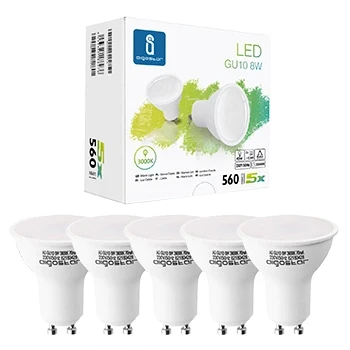 Imagen de Aigostar Bombilla LED 8W GU10， Luz calida 3000K， 640lm， Esmerilada， no regulable 10 unidades