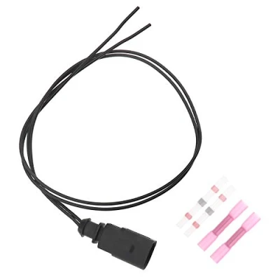Imagen de 2 Pines 1J0973802 arnés eléctrico Cable Sensor de Temperatura Socket Compatible con VW/Audi A4 A6 A8 Q5 Q7 Conector cableado