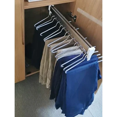 Imagen de Perchero colgador extraíble 30 80cm, Barra Extensible De Acero Para Armario Guardar Pantalones, Almacenamiento Ropa, Colgar Ropa Ajustable Guardarropa, Ahorro Espacio