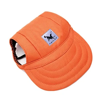 Imagen de Himlaya Gorra de Béisbol del Perro para Mascota Protector Solar Visera Deportes al Aire Libre, Sombrero Ajustable Perros Grandes, medianos y pequeños (S,Naranja)