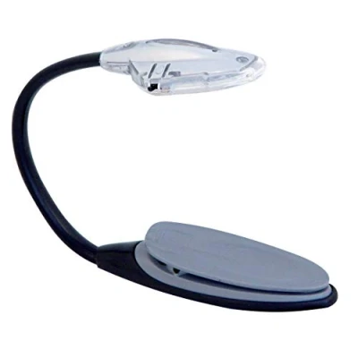 Imagen de Velamp Goose Lectura, lámpara de Clip con 1 LED, no Deslumbrante, luz Libro Abrazadera nocturnos, Lector electrónico, niño, Kindle, Estudio, Cama, Gris