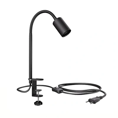 Imagen de ledscom.de Lámpara de pinza, cuello cisne LELE, interruptor, negro mate, 1x E27 máx. 60W, moderna, luz acento, intercambiable, lectura, cama, trabajo, interior,