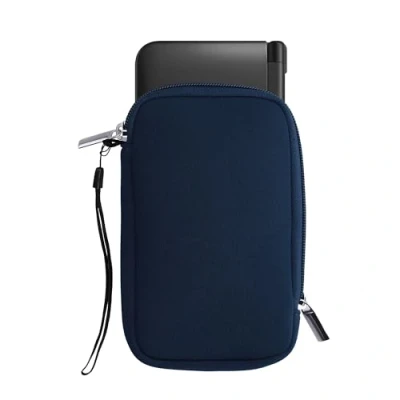 Imagen de kwmobile Funda Compatible con Consola Nintendo 3DS XL Estuche de Neopreno Cremallera en Azul Marino
