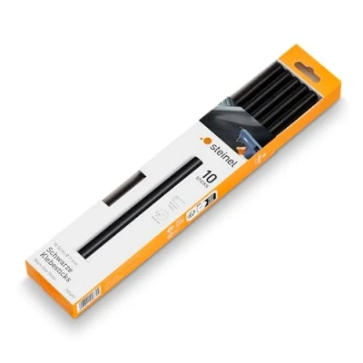 Imagen de Steinel 006792 Barras de pegamento negras Ø 11 mm, Termopegamento universal negro, Barritas potente y para pegar o retocar materiales oscuros, 10 unidades, 250 g