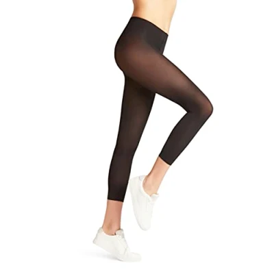 Imagen de FALKE Pure Matt 50 DEN Capri W LE semiopaco unicolor 1 pieza, Leggings Mujer, Negro (Black 3009) nuevo ecológico, M