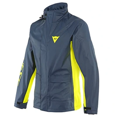 Imagen de Dainese Storm 2 Unisex Jacket, Chaqueta Moto Impermeable, para Hombres y Mujeres, Black Iris/Amarillo Fluo, XS
