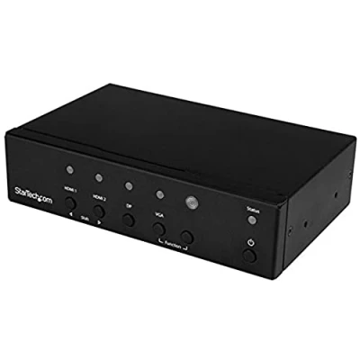 Imagen de StarTech.com HDVGADP2HD Conmutador automático, Multi Entrada a HDMI (Switch conversor, 4K, selector DisplayPort, VGA) Color Negro