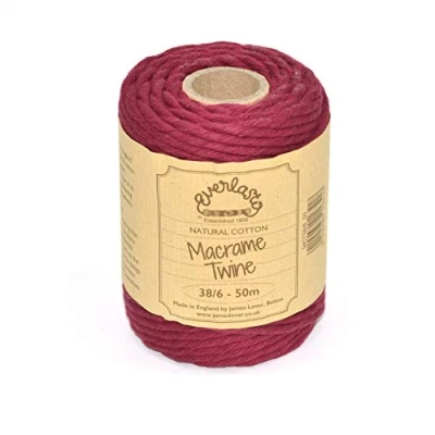 Imagen de Everlasto Hilo de macramé, Algodón, Granate, 4 mm, 50