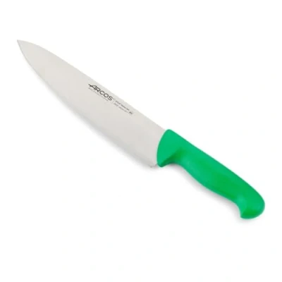 Imagen de Arcos Serie 2900 Cuchillo Cocinero Hoja de Acero Inoxidable NITRUM 250 mm Mango inyectado en Polipropileno Color verde