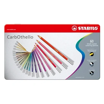 Imagen de STABILO CarbOthello Rotulador de tiza pastel, estuche metal, 60 unidades, con colores diferentes
