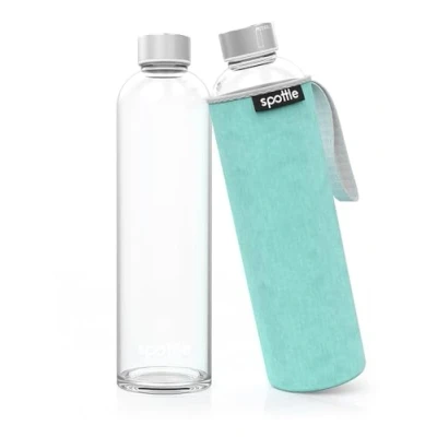 Imagen de Spottle Botella de Agua Vidrio con Funda Neopreno, Borosilicato Apta para Lavavajillas, Adecuada Todas las Bebidas, Libre BPA, 1L