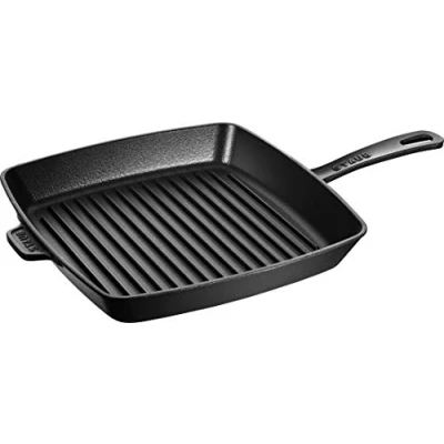 Imagen de Staub Amerikanische Grillpfanne Sartén de inducción (Hierro Fundido, 26 cm), Color Negro