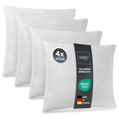 Imagen de LILENO HOME Lote de 4 Relleno Cojín 65x65 cm Interior Lavable a 40C Apto para Personas Alérgicas poliéster Inlet sofá Cóctel y Almohada