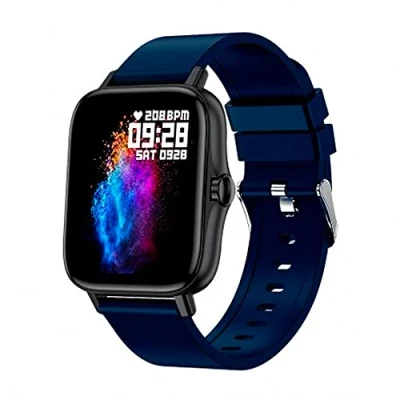 Imagen de DCU TECNOLOGIC Smartwatch Modern Reloj Inteligente Llamadas Notificaciones Apps y 8 Modos de Deporte IP67 2 Correas Incluídas Silicona Negro + Azul Marino