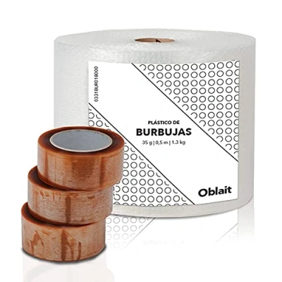 Imagen de rollo burbuja 50cm x 100 metros + 1 precinto 50mm 132 m