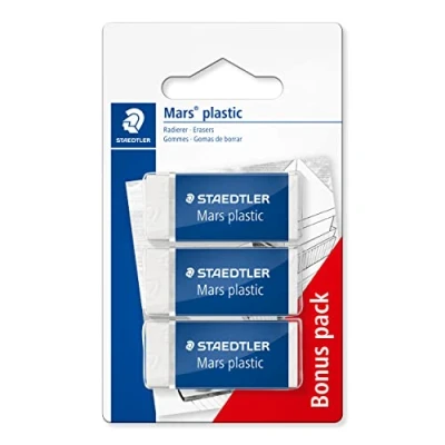 Imagen de STAEDTLER Mars Plastic Gomas de borrar (3 unidades), color blanco
