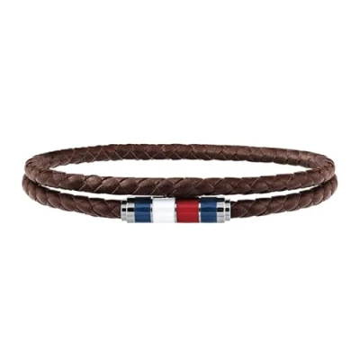 Imagen de Tommy Hilfiger Pulsera de acero inoxidable para hombre 2790055, 19 cm, inoxidable; cuero