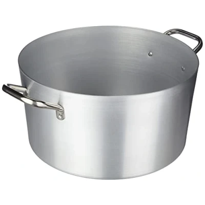 Imagen de Ollas Agnelli Cazuela Alta de Aluminio, con 2 Asas en Acero Inoxidable, Plata, 21 litros