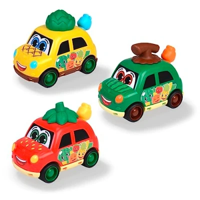 Imagen de ABC Vehículo de Juguete Fruit Friends (12 cm) Coche Colores con Caja Música a Cuerda y Oruga Tambaleante, para Bebés Partir 1 año (se enviará un modelo al azar) (204112009)