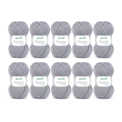 Imagen de Gründl Classico, Vorteilspack 10 Knäuel à 50 g Wolle (Certificado Oeko Tex, Pura Lana Virgen y 50% g/120 m, tamaño de la Aguja: 3,5 4,5, ovillos, Antracita, poliacrílico, One Size, 1200
