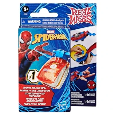 Imagen de Spider Man Marvel Real Webs Repuesto de Fluido Arácnido Compatible con Lanzador Telarañas Supremo Juguete, Accesorio para Disfraz y Juego rol, Regalo Niños Niñas 5 Años o Más