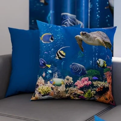 Imagen de PETTI Artigiani Italiani Par de fundas almohada 60 x cm microfibra, cojines para decoración dormitorio, sofá, salón, juego 2 cojín, funda acuario, 100%