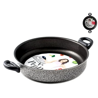 Imagen de Home Salt Peper Cacerola con 2 Asas, Revestimiento Antiadherente, 24 cm, Metal, Negro/Azul Claro
