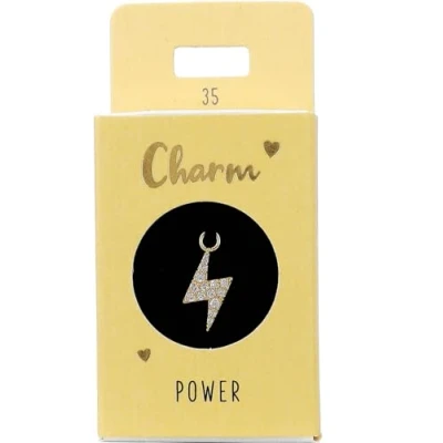 Imagen de Depesche Letras 11834 035 Charm Blitz, Colgante Chapado en Oro para Collares, Pulseras y Pendientes, Ideal como pequeño Regalo, Multicolor, Normal
