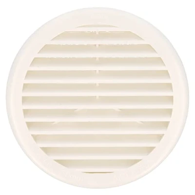 Imagen de Amig Rejilla Redonda de Plástico con Mosquitera Rejillas ventilación para salida aire Ideal techo cocina y baño Diámetro interior: Ø11,7 cm Color: Blanco