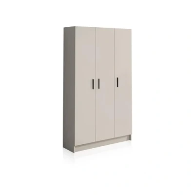 Imagen de duehome Armario Multiusos, 3 Puertas, Modelo Multi Useful, Acabado en Color Blanco Roto, Medidas: 108 cm (Ancho) x 180 (Alto) 34,4 (Fondo)