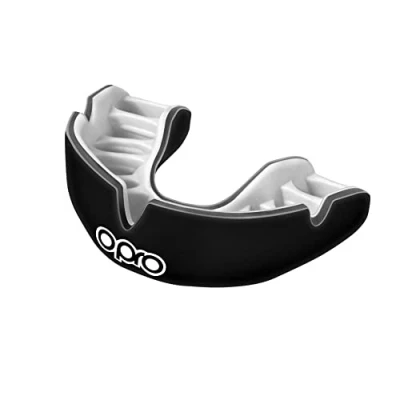 Imagen de protector bucal OPRO Instant Custom Fit, de dentista, con máxima comodidad, protección y ajuste, para rugby, boxeo, artes marciales, hockey, MMA (Negro, Joven)