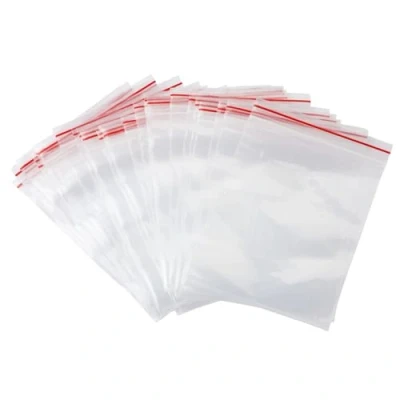 Imagen de Carehabi 100 bolsas de plástico transparente resellables con cremallera para galletas Embalaje joyas alimentos Pequeñas (6 x 8 cm)