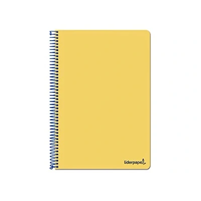 Imagen de Cuadernos marca LIDERPAPEL modelo CUADERNO ESPIRAL FOLIO SMART TAPA BLANDA 80H 60GR CUADRO 4MM CON MARGEN COLOR AMARILLO