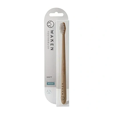 Imagen de Waken Cepillo de dientes bambú cerdas suaves, color blanco