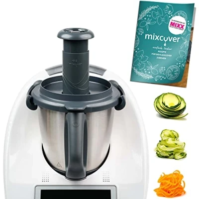 Imagen de mixcover Cortador en espiral mejorado para hacer fideos de verduras compatibles con Thermomix TM6 TM5, fácil y rápido pasta los accesorios TM, cuchillo