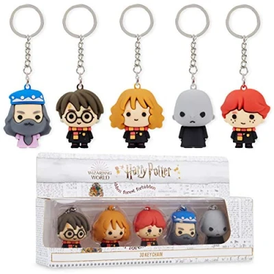 Imagen de Harry Potter Llaveros Originales, Set de Niños Ron Hermione, Regalos Merchandising Oficial (Multicolor)