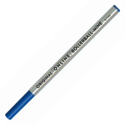 Imagen de ONLINE Recambio para rollerball, ancho de trazo 0,7 mm, azul tinta ISO 14145 2, carcasa metálica, 1 unidad