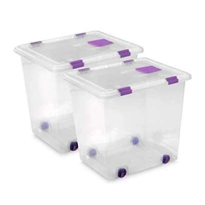 Imagen de TODO HOGAR Caja Plástico Almacenaje Grandes Multiusos con Ruedas Medidas 510 x 410 460 Capacidad de 70 litros (2)