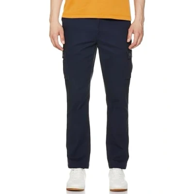 Imagen de Amazon Essentials Pantalón corto cargo, elástico y de corte clásico (disponible en tallas grandes largos especiales) Hombre, Azul Marino, 40W / 32L