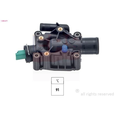Imagen de EPS 1.880.671 Termostato, refrigerante 91 Made in Italy OE Equivalent con junta PEUGEOT: 308 I Hatchback, 207 206 Hatchback