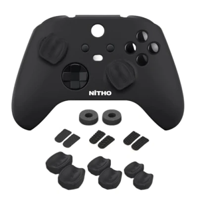 Imagen de NiTHO FPS Precision Kit para Mando Xbox Series X/S, Incluye Cubierta de Silicona, Anillos Precisión, 3 Tamaños Empuñaduras Pulgar, Pegatinas el Gatillo, Accesorios X/S