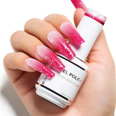 Imagen de Nicedeco esmalte de uñas en gel que cambia color, con cambio temperatura UV/LED Pedicura manicura para Professiona Larga duración y fácil aplicar 15ML 02