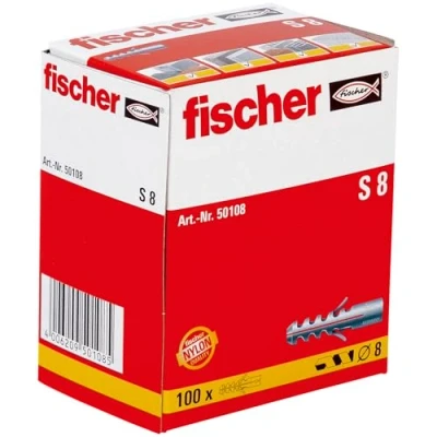 Imagen de fischer Taco S 8 / (Caja de 100 Uds), 50108
